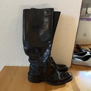 Prada Black Leather Riding Boots 7